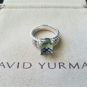 David Yurman prasiolite petite Wheaton ring with paved white diamonds